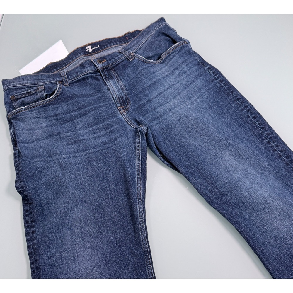 7 For All Mankind The Straight Jeans Mens 40x33 Blue Stretch Denim Mexico